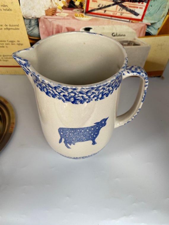 Like new Sponge by Tienshan Folk Craft Pitcher with Cow Etsy