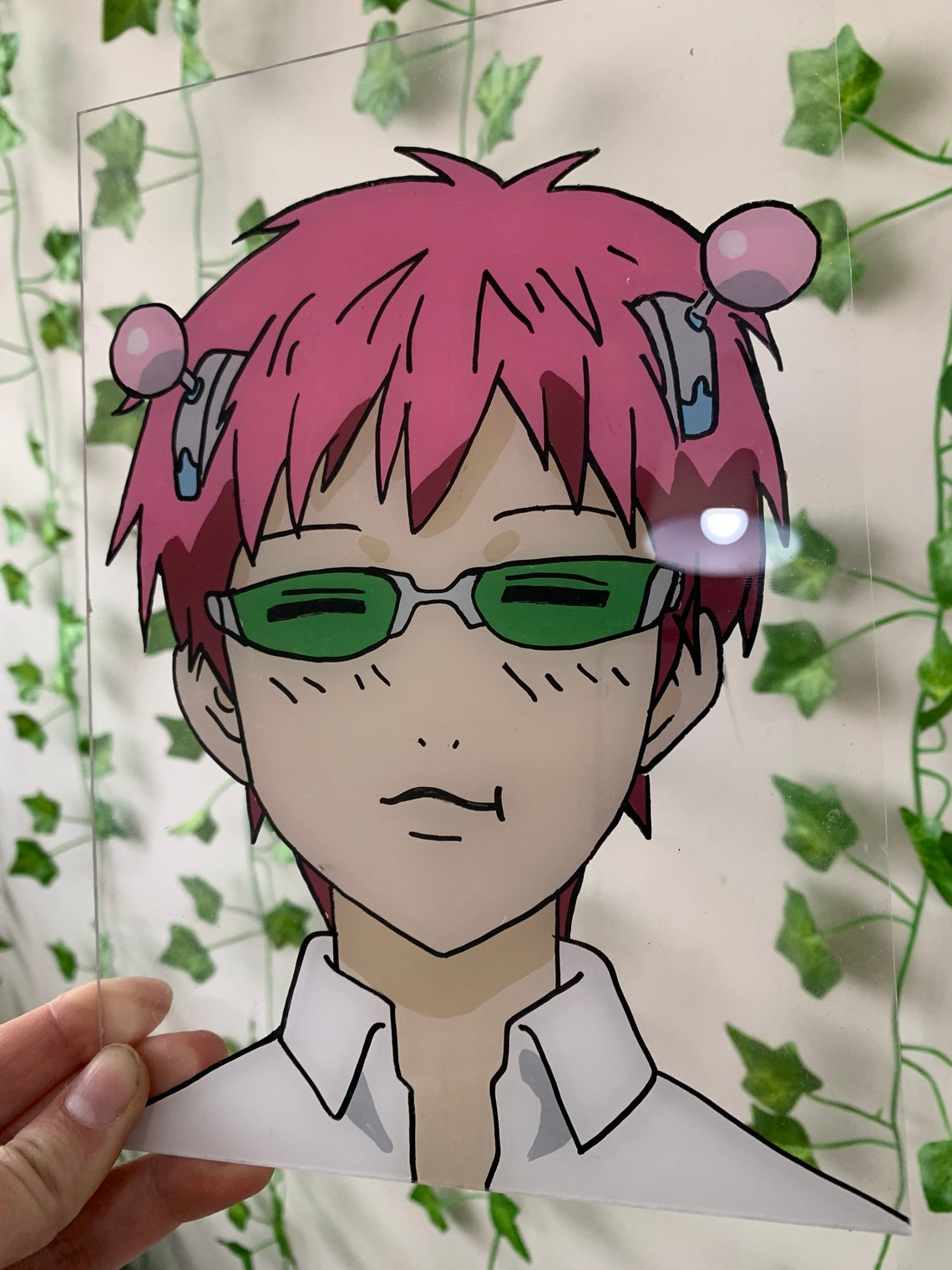 Saiki k anime glass painting | Etsy