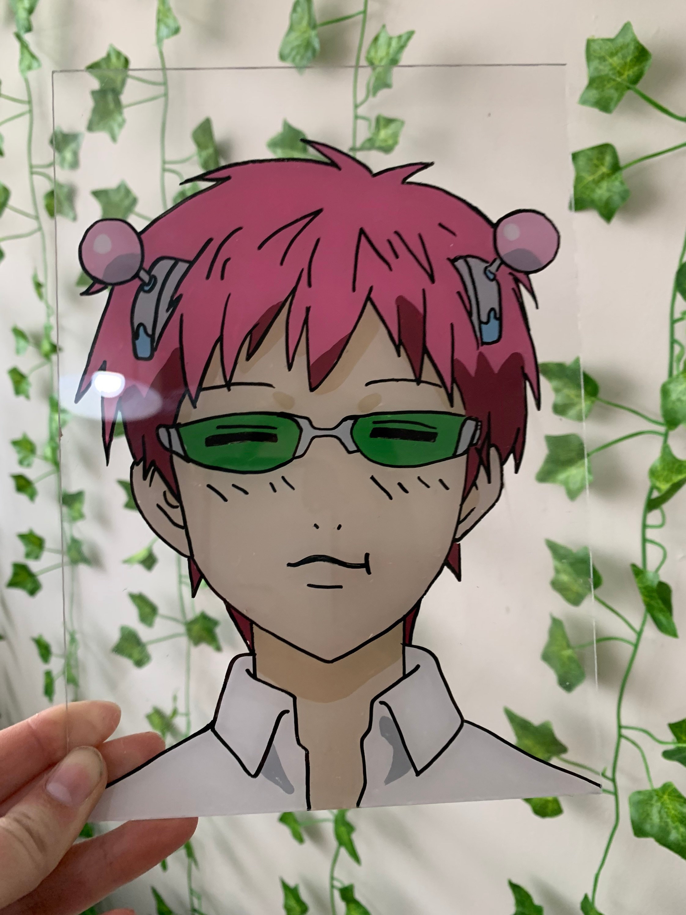 Saiki K Anime Glass Painting | Etsy