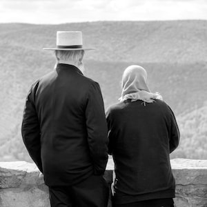 Amish, Pennsylvania Holandés, Foto en blanco y negro