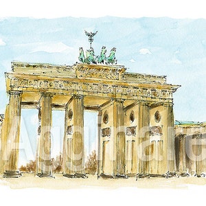 Berlin / Allemagne / Europe / Impression d'art de voyage à partir d'une aquarelle originale / Souvenir fait main / Cadeau de voyage