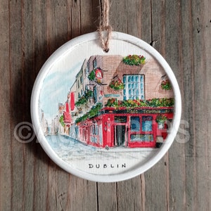 Dublino / Irlanda / Ornamento da viaggio / Europa / Ornamento da parete / Ornamento di Natale / Fatto a mano / Regalo da viaggio