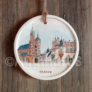 Krakow / Poland / Travel ornament / Europe / Wall ornament / Christmas ornament / Handmade / Travel gift