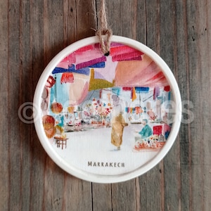 Marrakech Morocco souks market / Maghreb / Africa / Travel ornament / Wall ornament / Christmas ornament / Handmade / Travel gift