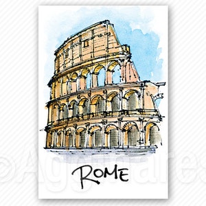 Reise Kühlschrankmagnet / Rom Italien / Kolosseum / Europa / Kühlschrankmagnet / Handgefertigtes Souvenir / Reisegeschenk