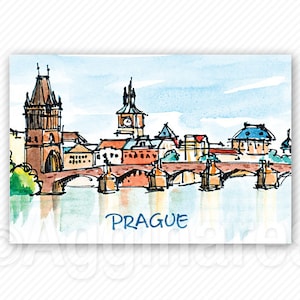 Travel fridge magnet / Prague Czech Republic / Europe / refrigerator magnet / Handmade souvenir / Travel gift