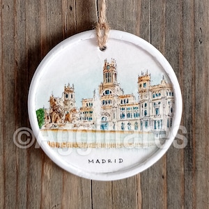 Madrid / Spain / Travel ornament / Europe / Wall ornament / Christmas ornament / Handmade / Travel gift