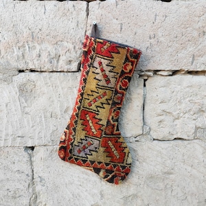 Boho Stocking, Christmas Stocking, Family Christmas Stocking, Holiday Decor Gift, Vintage Stocking, New Year Stocking, Xmas Sock, Rug Socks