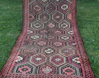 Vintage Turkish Kilim 5.3" x 9.2" Ft, Handmade Kilim, Rugs for Living Room, Ethnic Kilim Rug, Handwoven Kilim, Bedroom Rug, Wool Kilim Rug