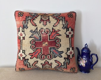 Antique rug pillow | Etsy Antique Persian Rug Throw Pillow