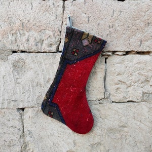 Teppich Weihnachtsstrumpf, Weihnachtsbaum, Weihnachtsdekoration Geschenk, Kelim-Strumpf, Urlaubsstrumpf, Kaminsocke, Weihnachtsstrumpf