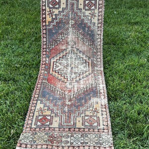 Turkish Rug, Vintage Runner Rug, Corridor Rug, Stair Rug, Hallway Rugs, 2.3&quot; x 6.3&quot; FT Handmade Rug Rug, Mini Runner Rugs, Bohemian Rug