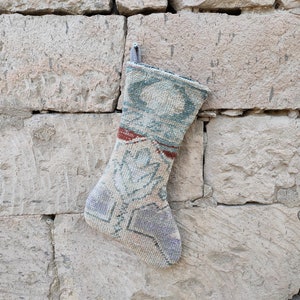 Kilim Stocking, Christmas Stocking, Family Christmas Stocking, Holiday Decor Gift, Vintage Stocking, New Year Stocking, Xmas Sock, Boho