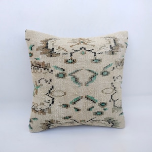 Beige Rug Pillow, 20×20 Boho Pillow, Cushion Cover Rug, Rug Cushion, Sofa Pillow, Turkish Pillows, Handmade Rug Pillow, Decorative Pillows
