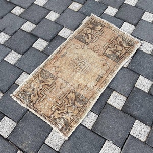 Handmade Small Rug, Turkish Rug, Handmade Rug, Door Matt Rug, Oriental Rug, Decorative Vintage Rug, Mini Rug, Bathroom Rug