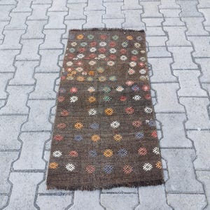 Vintage Small Rug, 1.8×3.4 Handmade Rug, Small Oushak Rug, Turkish Mini Rug, Bathroom Rug, Anatolian Mini Rug, Tiny Rug, Turkish Rug Small