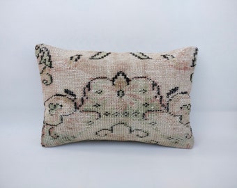 16×24 Vintage Decor Rugkussen, Boho Decor, Turks kussen, Turks Kelimkussen, Decoratief tapijtkussen, Handgemaakt kussen, Kussen gooien