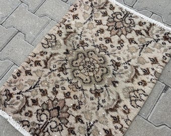 Vintage Small Rug, 1.7" x 2.2 Turkish Rug, Handmade Rug, Door Matt Rug, Oriental Rug, Decorative Vintage Rug, Mini Rug, Bathroom Rug