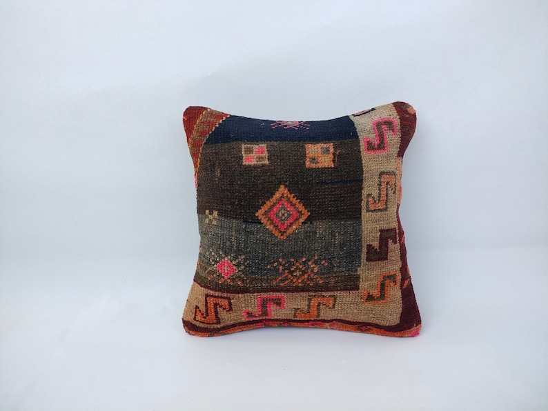 Turkish Kilim Pillow, Decorative Pillow, Vintage Kilim Pillow, Sofa Throw Pillow, Boho Pillow, Bedding Pillow, Southwestern Pillow