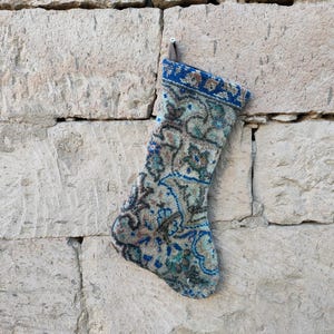 Weihnachtsstrumpf, Kilim-Strumpf, Handgefertigter Weihnachtsstrumpf, Vintage-Socken, Weihnachtssocke, Neujahrsstrumpf, Traditionssocke