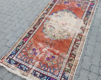 Turkish Area Rug, Vintage Rug, Oushak Rug, Handmade Rug, Wool Rug, Kitchen Rug, Living Room Rug, Boho Rug, Bedroom Rug, Handknotted Rug