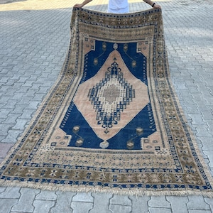 Vintage Large Rug, 6&#39; x 10.3&#39; Turkish Oversized Rug, Large Oushak Rug, Large Handmade Vintage Rug, Oriental Rug, Living Room Rug, Unique Rug