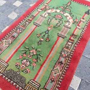 Vintage Turkish Rug, 2.6&#39; x 4.4&#39; Anatolian Rug, Oushak Rug, Small Rug, Living Room Rug, Handmade Turkish Rug, Bohemian Rug, Wool Rug
