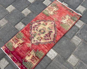 Vintage Türkischer Kleiner Teppich, Vintage Fußmatte, Ethnischer Fußmatte Teppich, 300x300 cm kleiner Teppich, Oushak Teppich, Badematte