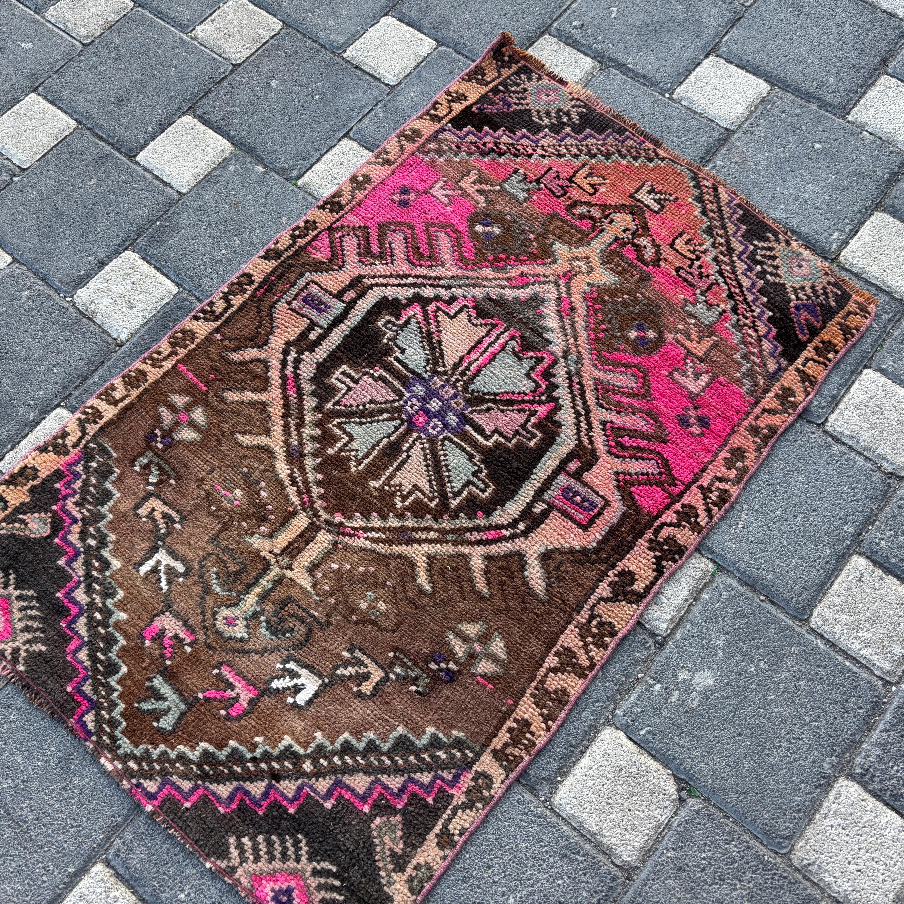 Turkish Rug, 2.0 X 3.1 Vintage Small Rug, Handmade Mini Rug, Wool