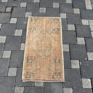 Turkish Vintage Rug, 1.5 x 2.7 Vintage Bathroom Rug, Handmade Mini Rug, Wool Rug, Anatolian Mini Rug, Small Wool Rug, Door Mat Rug, Tiny Rug
