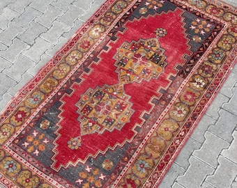 Handmade Vintage Turkish Rug, Turkish Rug, Boho Rug, Handmade Vintage Rugs, Rugs for Bedroom, Wool Rug, Oushak Rug, Bathroom Rug,Outdoor Rug