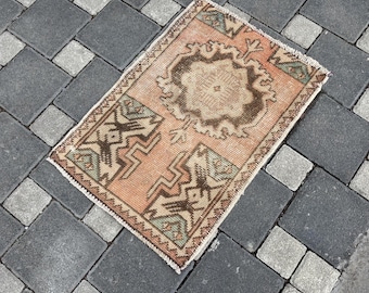 Alfombra turca vintage, alfombra de baño vintage de 4 x 4,8 cm, minialfombra hecha a mano, alfombra de lana, minialfombra anatolia, alfombra pequeña de lana, felpudo, alfombra pequeña
