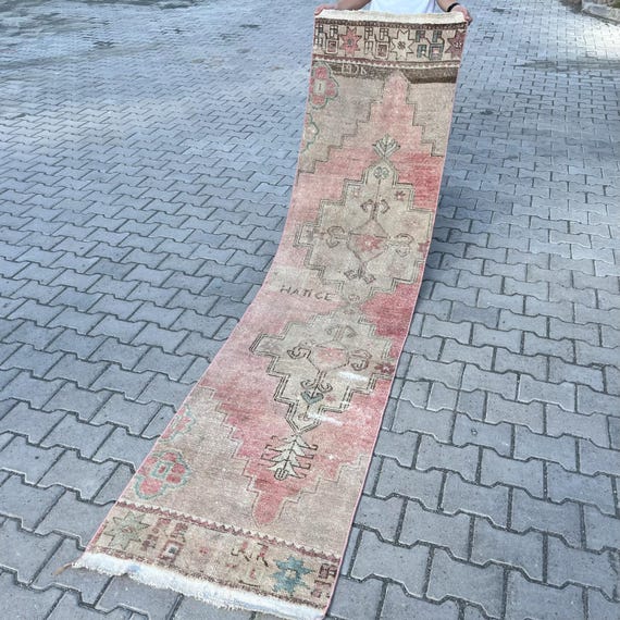 Vintage Runner Rug, Hand Made Rug, Runner Rugs, Stair Rug, Turkish Rug, Home Decor, Oriental Runner Rug, Oushak Runner Rug, Hallway Rug