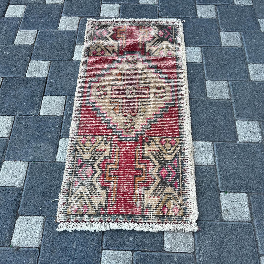Turkish Rug Small Vintage Turkish Small Rug, Vintage Doormat Rug, Ethnic Doormat Rug, 1 ...