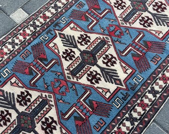 Kilim Soumak Vintage, Alfombra Vintage 3.3" x 5.6" pies, Alfombra Oushak, Alfombra Oriental, Alfombra Boho, Alfombra Hecha a Mano, Alfombra para Sala de Estar, Área Decorativa