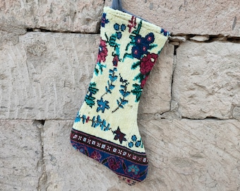 Meias de Natal Kilim para Presente, Meias Feitas à Mão, Meias de Natal, Meias Kilim, Meias Decorativas para Parede, Meias de Festas, Meias para Lareira