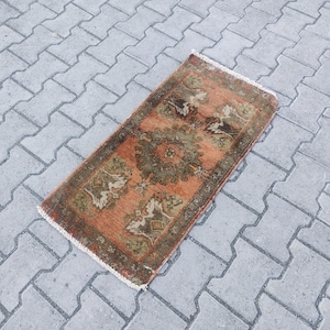 Vintage Small Rug, Turkish Rug, Handmade Rug, Door Matt Rug, Oriental Rug, Decorative Vintage Rug, Mini Rug, Bathroom Rug