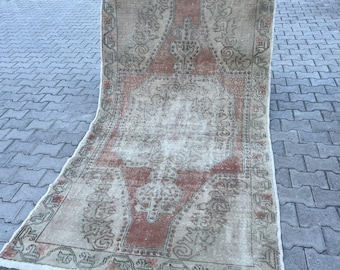 tapis vintage 4,3' x 7,7', tapis turc, tapis en laine, tapis oriental, tapis bohème, tapis fait main, tapis Oushak
