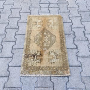 Vintage Small Rug, Turkish Rug, Handmade Rug, Door Matt Rug, Oriental Rug, Decorative Vintage Rug, Mini Rug, Bathroom Rug