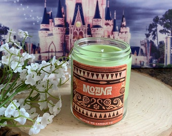 MOANA Soy Wax Candle Disney Inspired COCONUT And Lime Motunnui Princess-POLYNESIAN Princess-How Far I'll Go