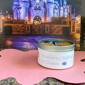 FRÜHSTÜCK BEI OHANA Blaubeerwaffeln bei Ohana / Disney / Charakter Frühstück / Disney Inspiriert Kerze / Frühstück / Frische Blaubeeren / Ahornsirup