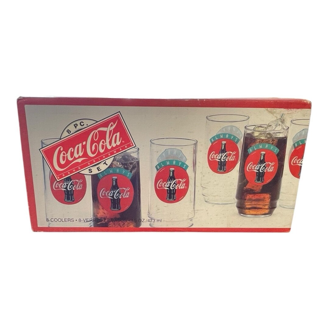 Cola Example Indiana Always Coca Cola Indiana Glass 8 16oz Cooler Glasses 1990s Vintage - Etsy