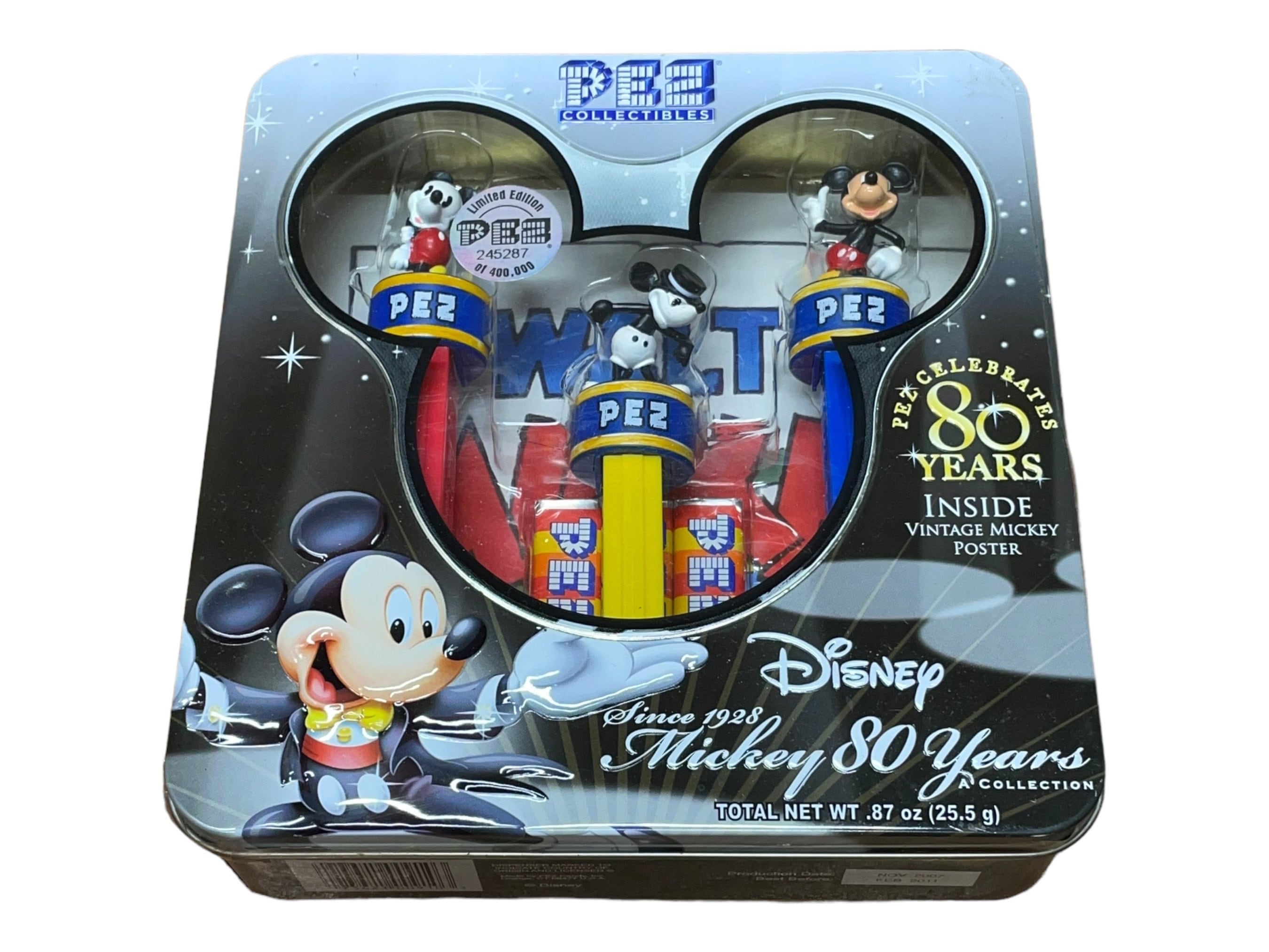 Disney Pez Mickey Mouse Trio 80 Years Collection With Poster and
