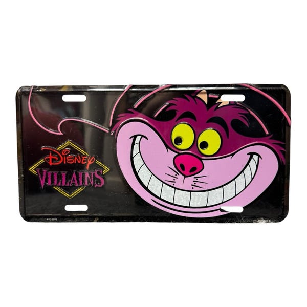 Cheshire Cat Disney License Plate Alice In Wonderland Villains Sealed Metal