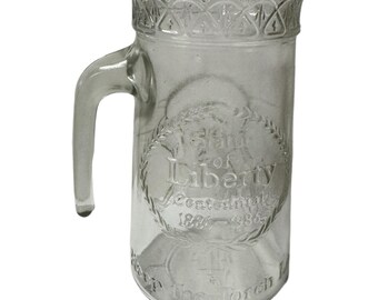 Vintage Anchor Hocking Statue of Liberty Glass Mugs Centennial Celebration 1985