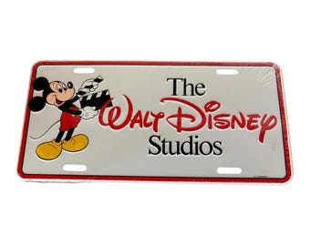 Placa de matrícula decorativa de aluminio de Mickey Mouse The Walt Disney Studios