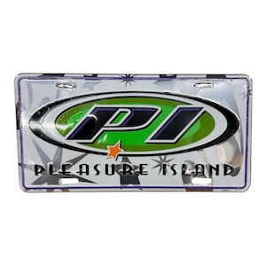 Pleasure Island auto nummerplaat Disney pleasure Island metalen logo jaren 90 afbeelding 1