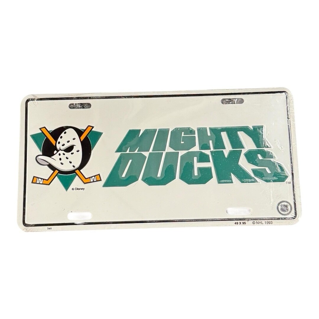 mighty ducks　プレート　マイティーダックス Mighty Ducks NHL Hockey Souvenir License Plate 1993 Walt Disney
