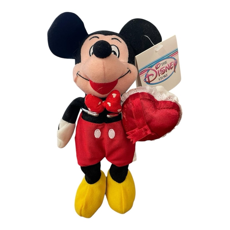 Valentine's Day Mickey Mouse Disney Store 8" Bean Bag Plush image 1