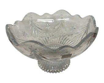 Celebrations by Mikasa Crystal Glass Bowl Footed Christmas Night  Collection 10"